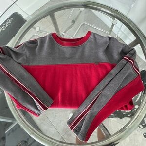 Red and Gray Long Sleeve Shirt